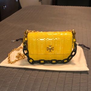 Yellow snakeskin Tory Burch bag